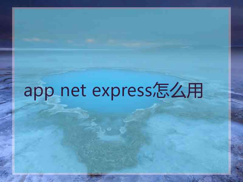 app net express怎么用