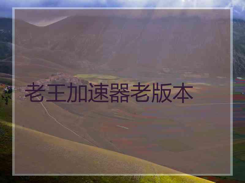 老王加速器老版本